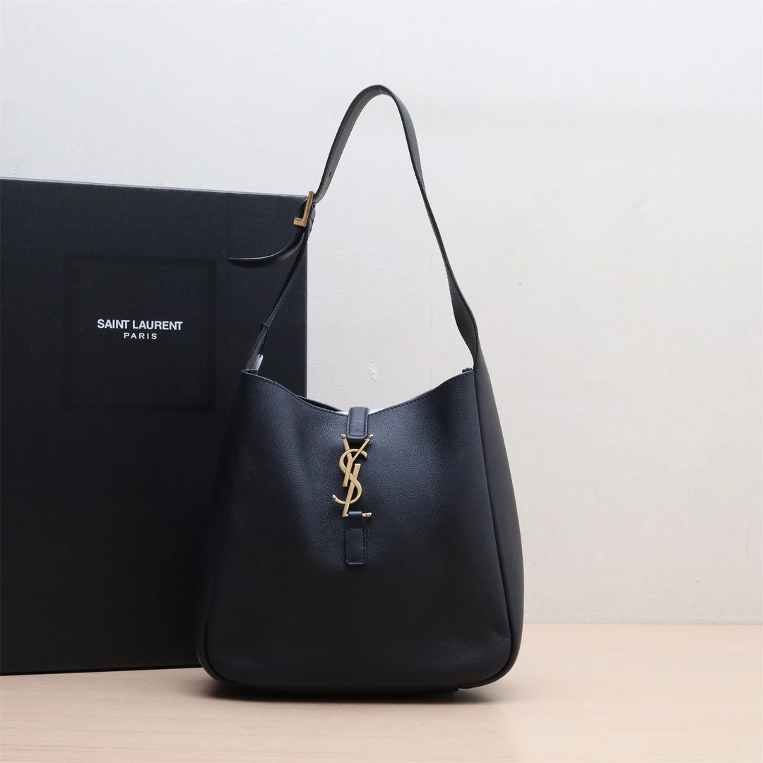 95新 YSL/圣罗兰 LE 5 À 7 HOBO 小号 黑色 单肩包P234552660