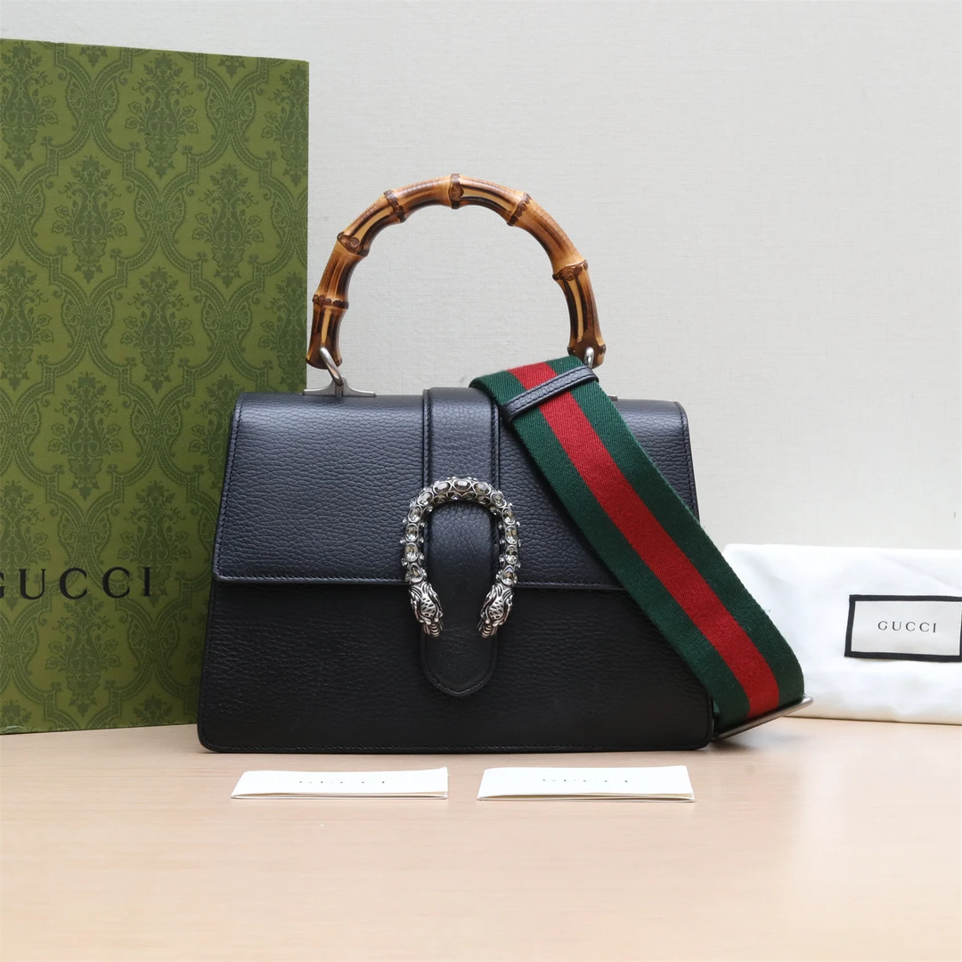 95新 GUCCI/古驰 单肩包 酒神 竹节手柄 中号 27 P234142859
