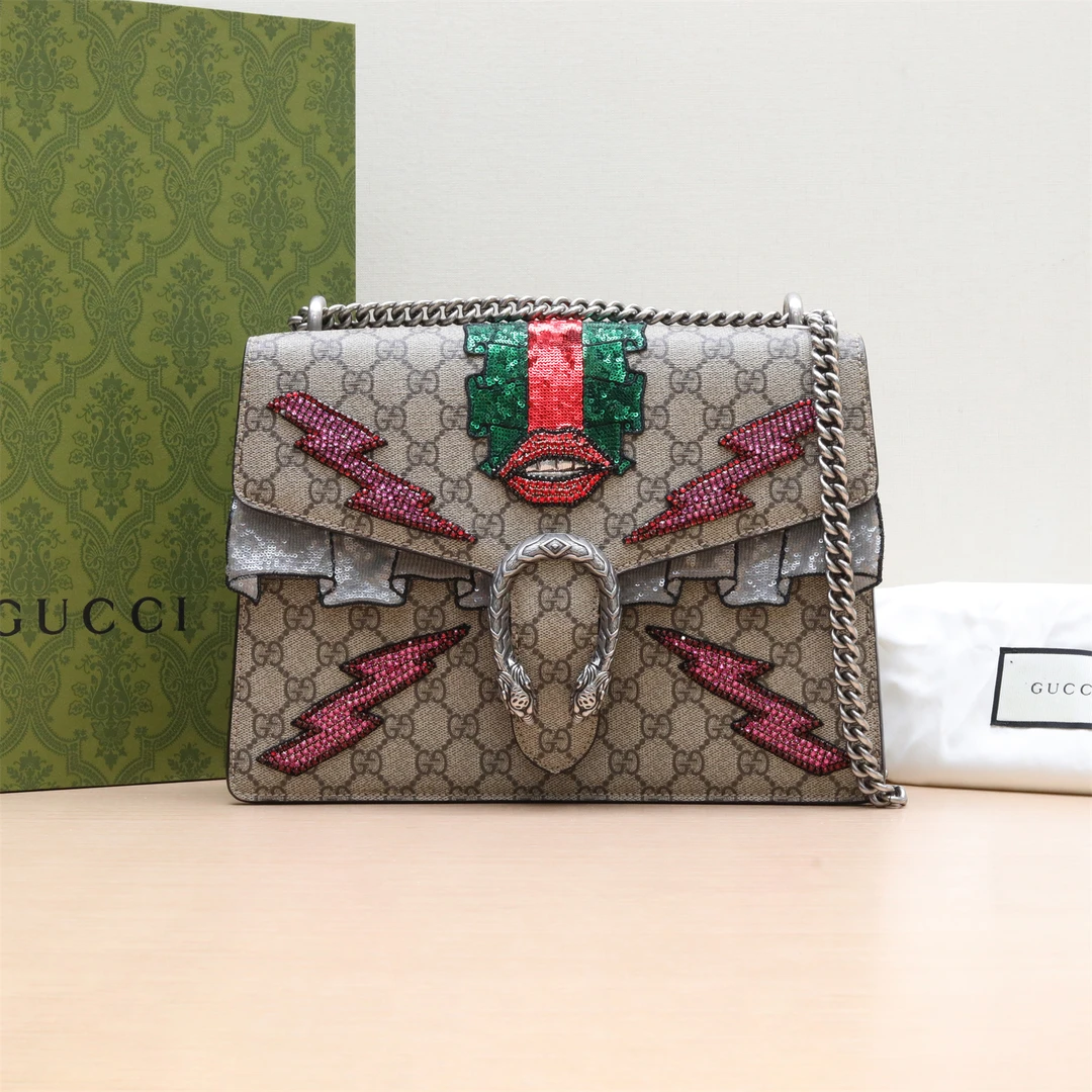 95新 GUCCI/古驰 Dionysus 酒神 中号 28 单肩包 P224727404