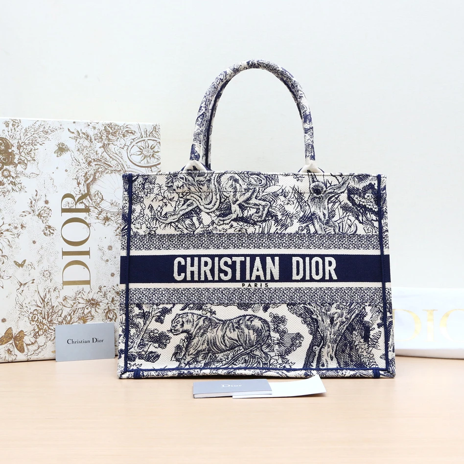 95新 DIOR/迪奥 手提包 36 墨蓝色 帆布 2020 P234347825