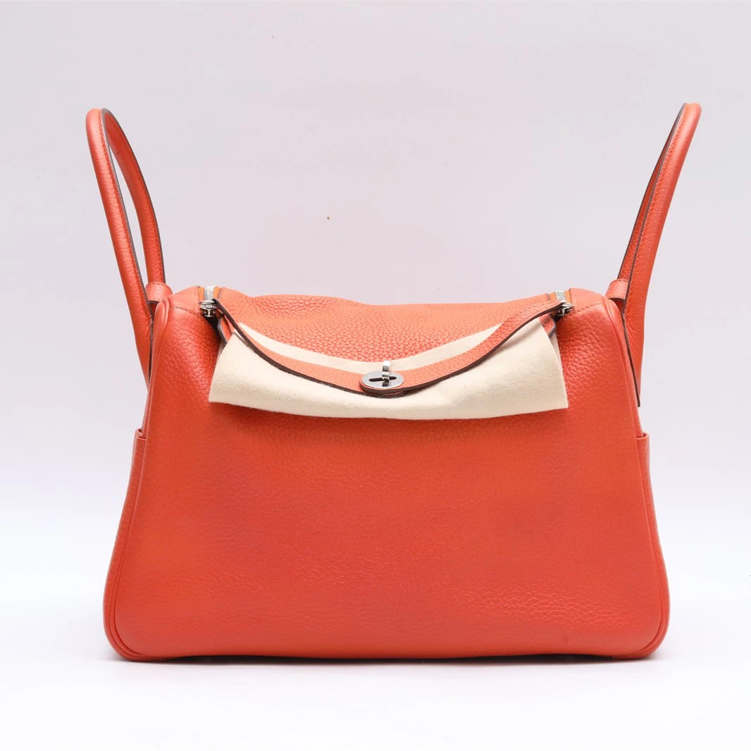 99新 Hermes/爱马仕 单肩包Lindy 34TC皮 T刻 银扣 t刻P234347801