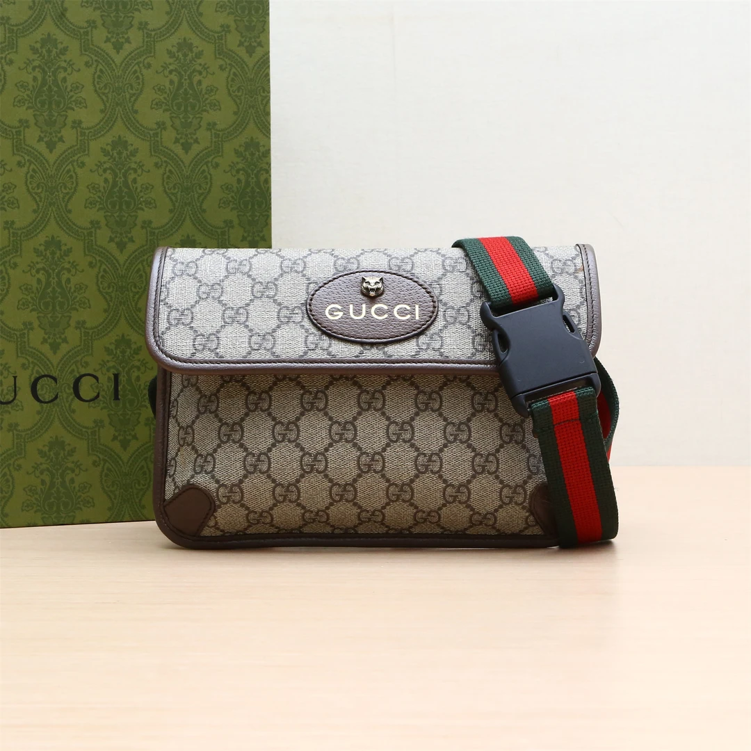 95新 GUCCI/古驰 Neo Vintage 虎头 腰包 斜挎包 P224829321