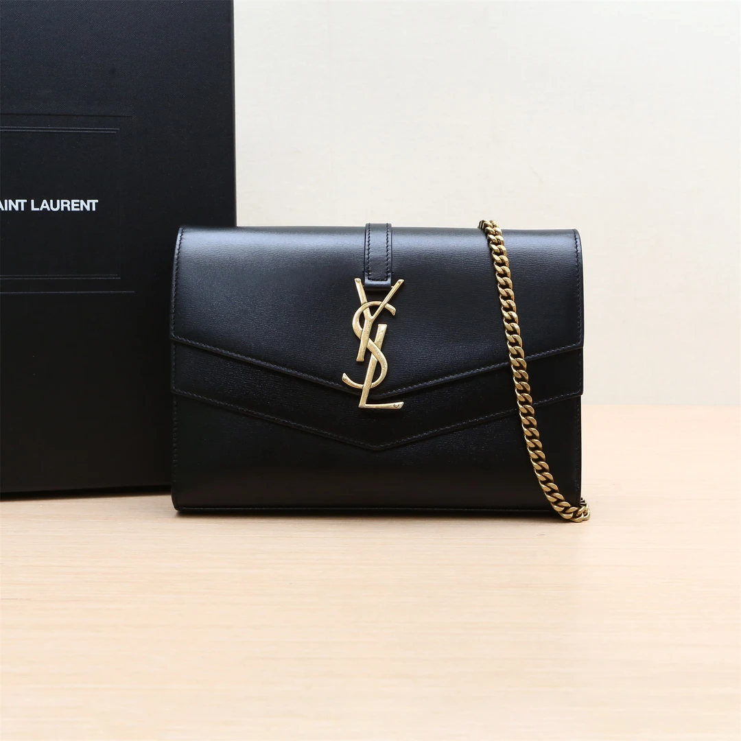 95新 YSL/圣罗兰 斜挎包全皮双盖信封链条包P234035839