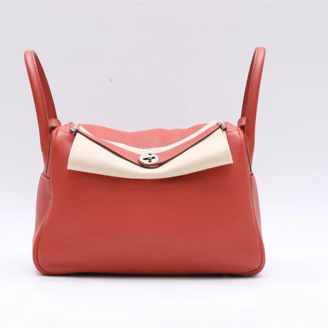 95新 Hermes/爱马仕 单肩包Lindy 30 T5斋普尔粉拼2R P224934980