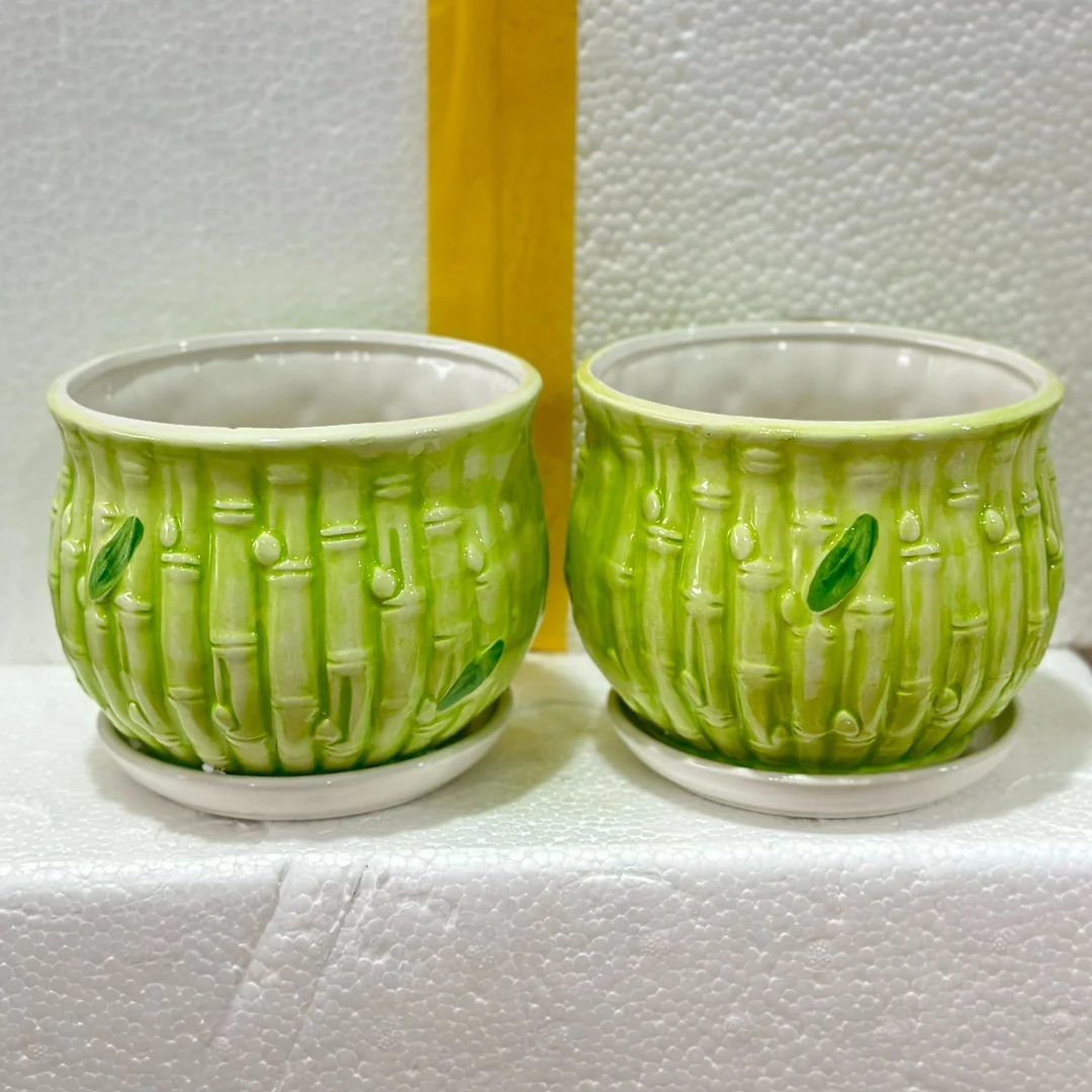 【直播专属链接】到手两个陶瓷花盆口 13.5 cm 高 11cm（13-3）