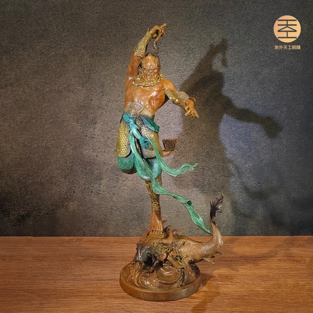 象外天工全铜摆件 魁星踢斗 文曲星全铜铜摆件原创摆件手工新中式