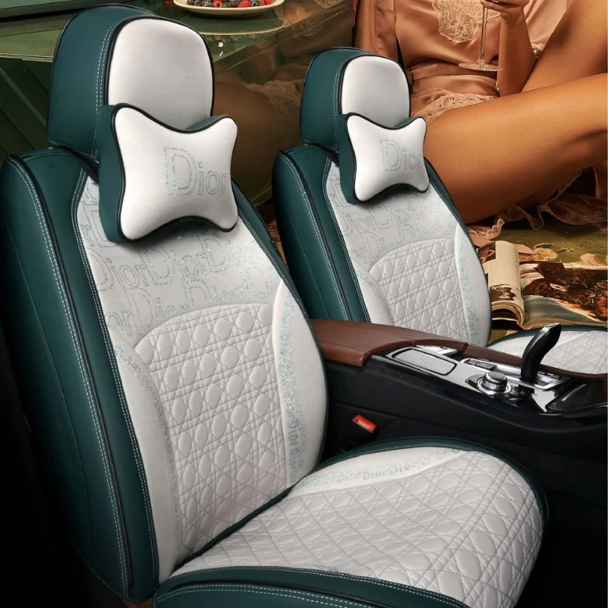 高级感四季通用汽车坐垫厂家批发女士汽车坐套加工皮革汽车座椅垫