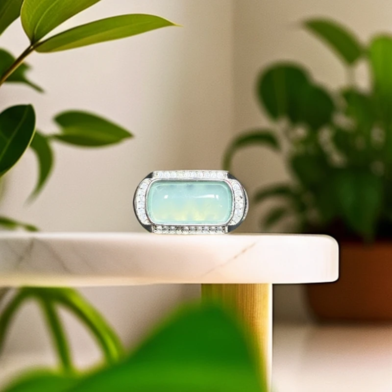 天然翡翠A货轻奢商务马鞍戒指多样性发货发其一32