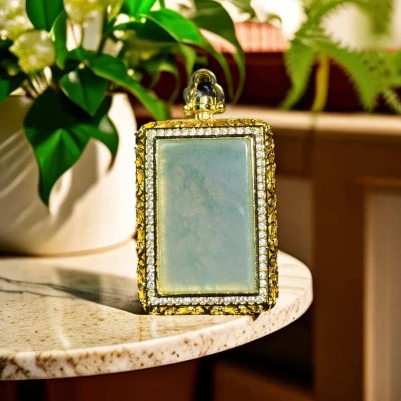 天然翡翠A货精致轻奢飘花无事牌吊坠多样性发货发其一04