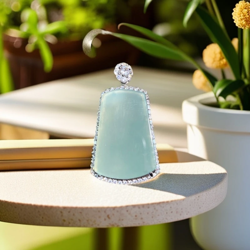 天然翡翠A货轻奢简约大气无事牌吊坠多样性发货发其一20