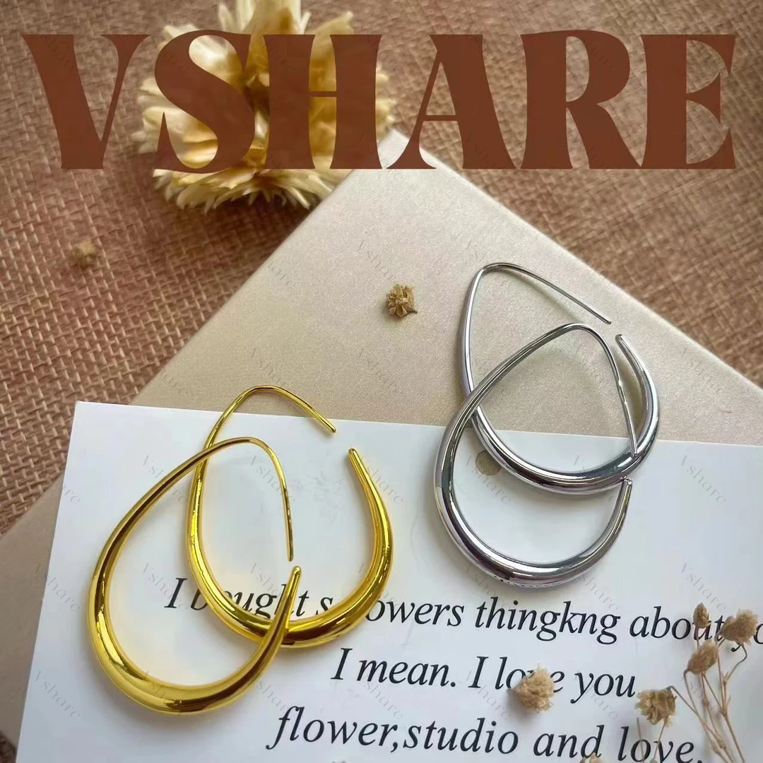 铜合金耳饰 【鲸泪】小众个性夸张大耳圈光面气质双11平替好物耳饰