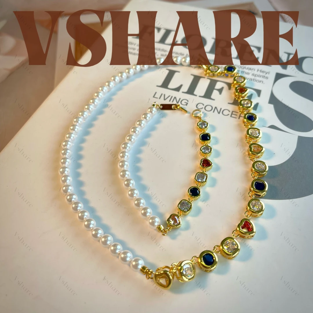 铜合金项链 【彩宝盒】（Vshare专属）时尚百搭简约轻奢时尚项链