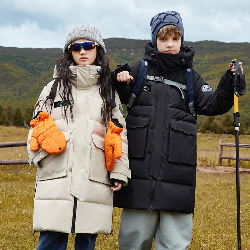巴拉巴拉恩儿童羽绒服2024新款男女童中大童白鸭绒亲子外套冬季保