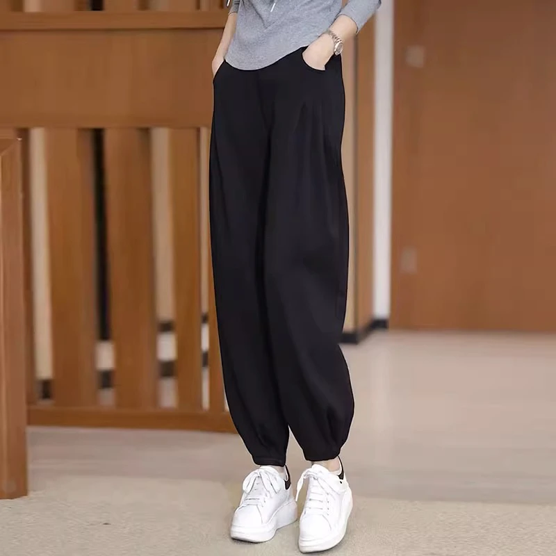 时尚百搭休闲裤女2026春秋季新款七夕浪漫洋气显瘦哈伦裤通勤女装