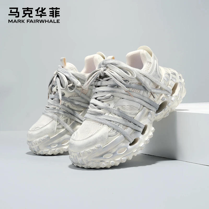 马克华菲男鞋2025新款厚底情侣老爹鞋男士增高轮胎鞋子休闲运动鞋