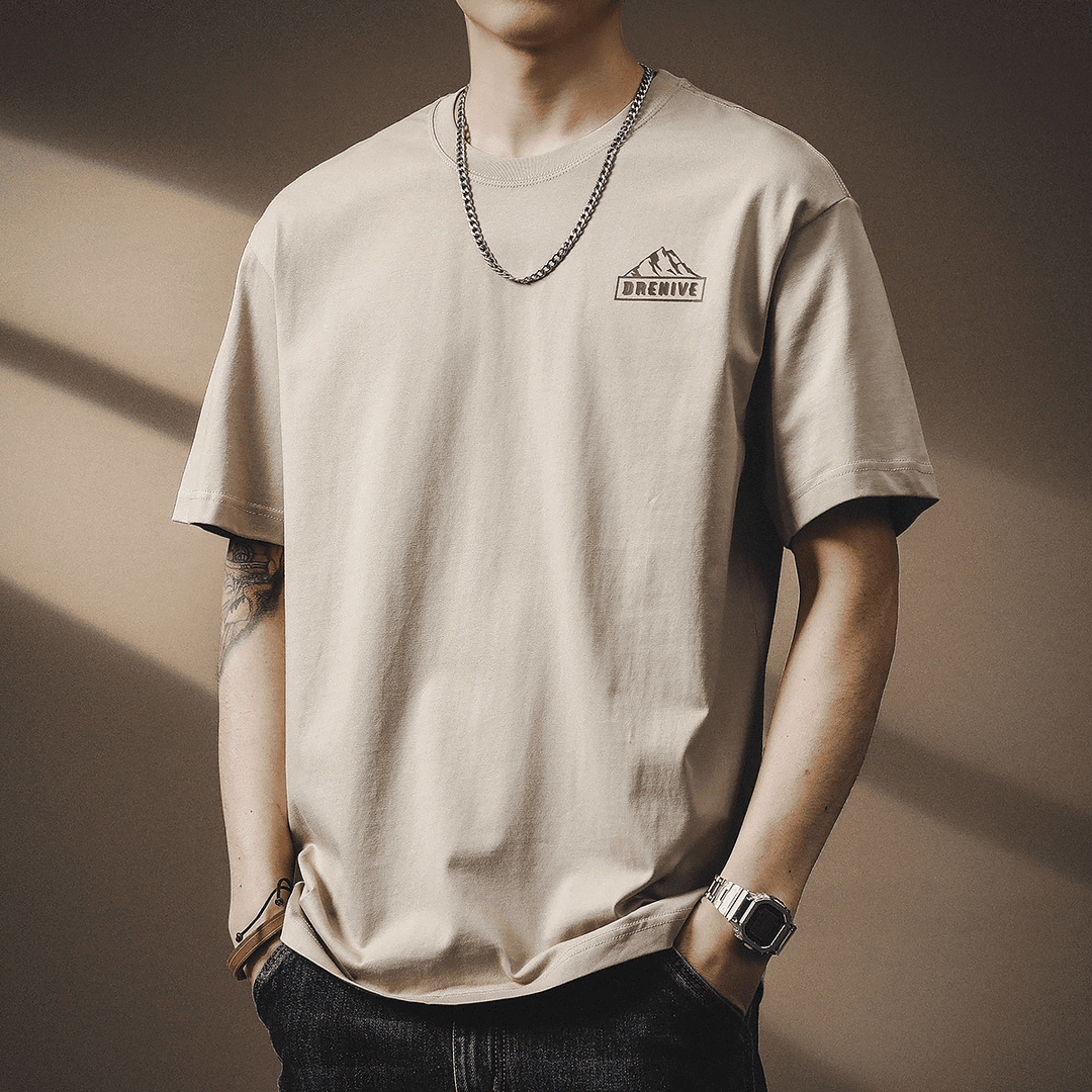 XBX高端260g三本针重磅短袖T恤男宽松夏季半袖体恤美式潮牌印花