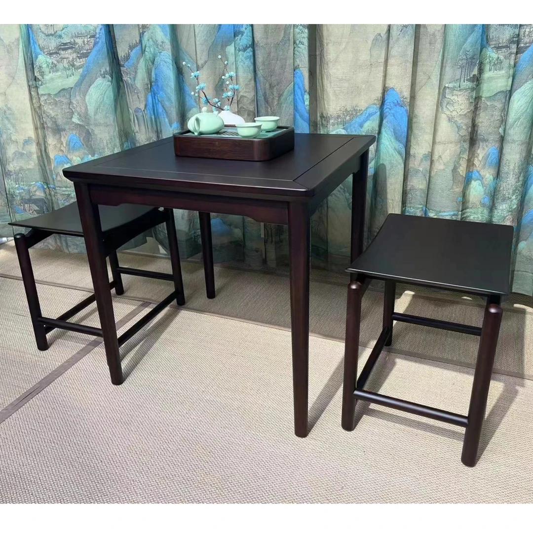 木辰物 新款新中式八仙桌 高山楠竹 正方形餐桌茶 桌牌桌