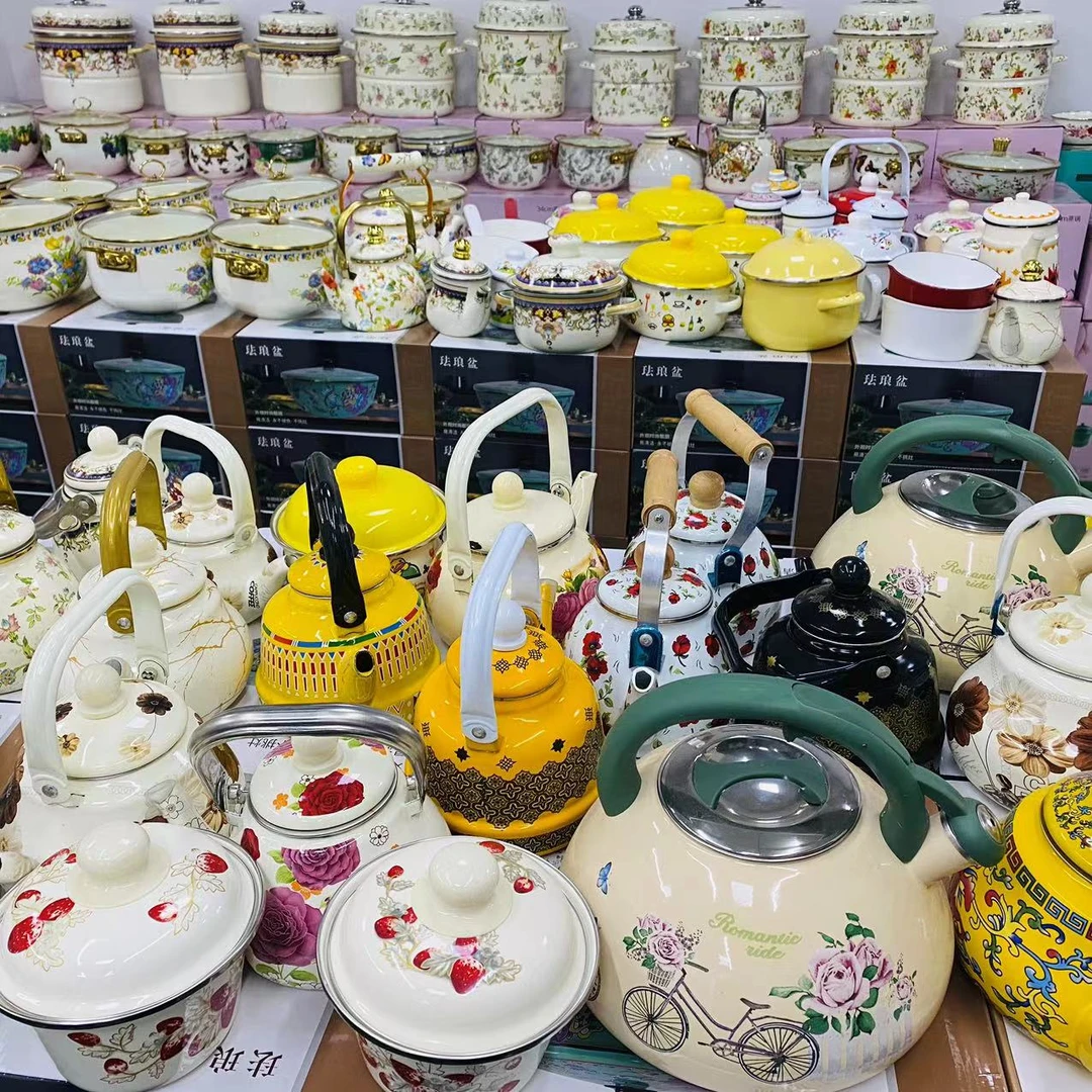 1-1珐琅搪瓷壶样品杂款链接（微瑕）实际以编号为准