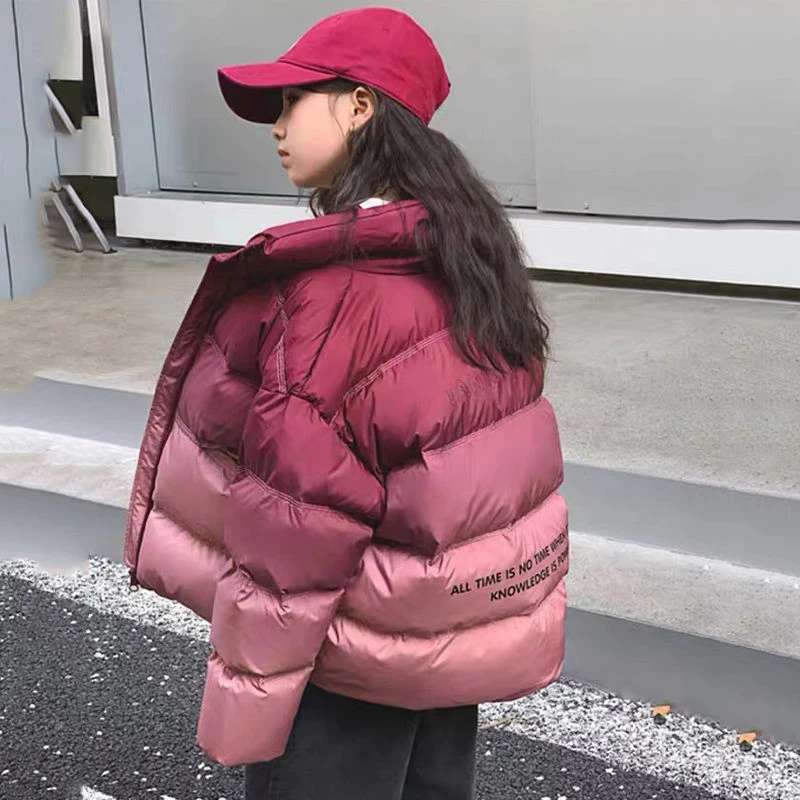 巴拉巴拉女童蓝色渐变羽绒服冬季2023新款儿童冬装加厚外套白鸭绒