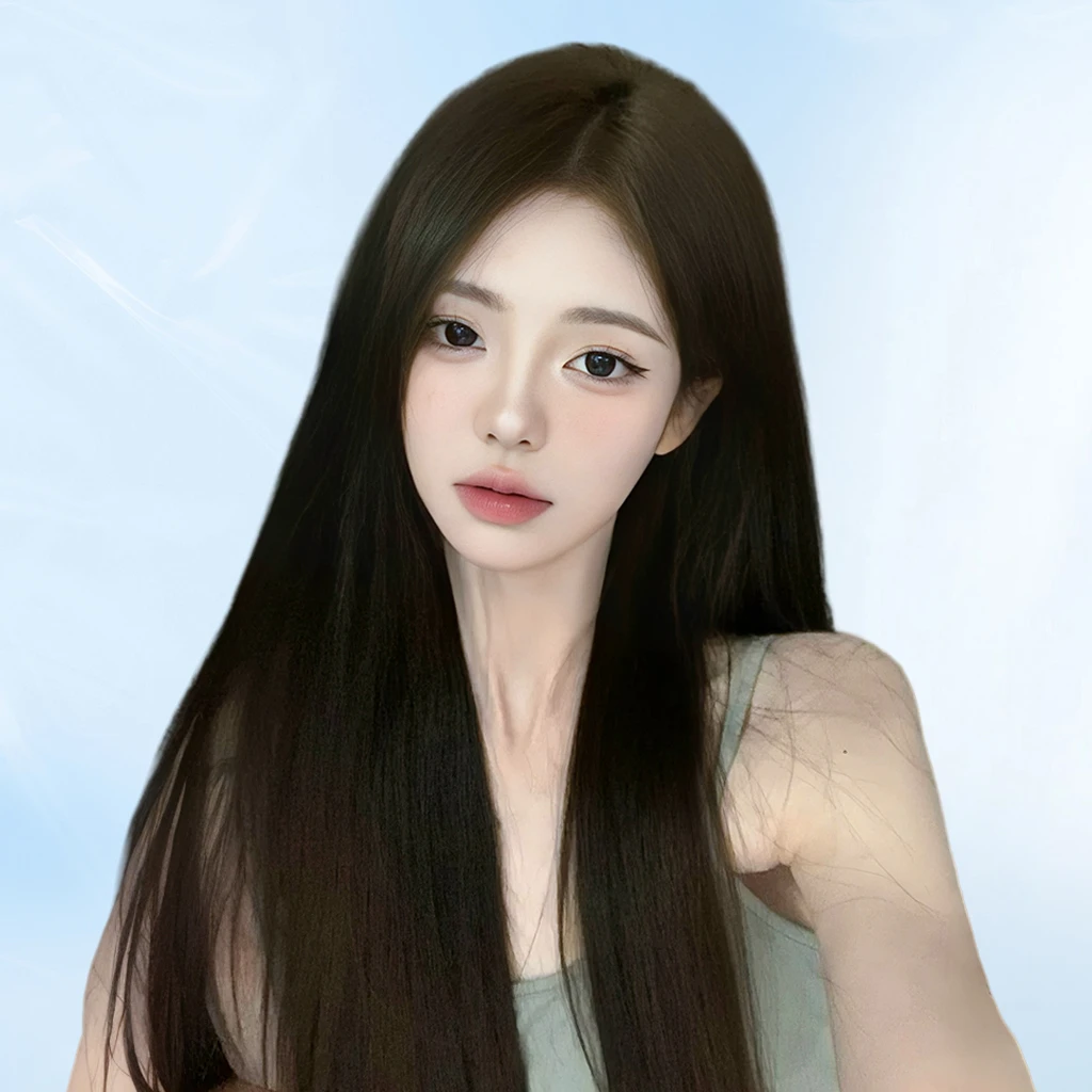 假发女长款黑长直全真人发蕾丝递针无痕轻薄透气蓬松真发假发套