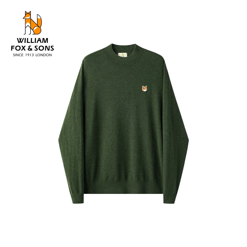 【秋上新】双股12针轻盈羊绒混纺纱线冬日暖阳中领刺绣羊绒衫针织衫