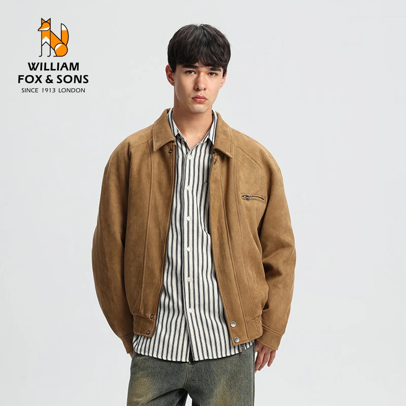 【专区5折直降】25秋季复古柔韧仿麂皮立体裁剪加厚夹克外套