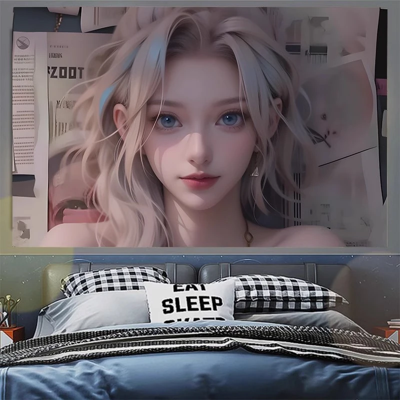 金克斯贴纸动漫海报二次元人物墙贴宿舍卧室房间超大壁纸贴画自粘