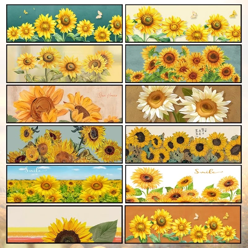 民宿房间布置向日葵墙贴客厅装饰画田园风床头画卧室自粘壁画贴纸