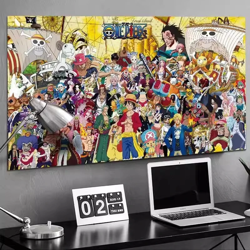 海贼王卡通动漫墙贴纸自粘贴画路飞尼卡宿舍卧室二次元悬赏令海报