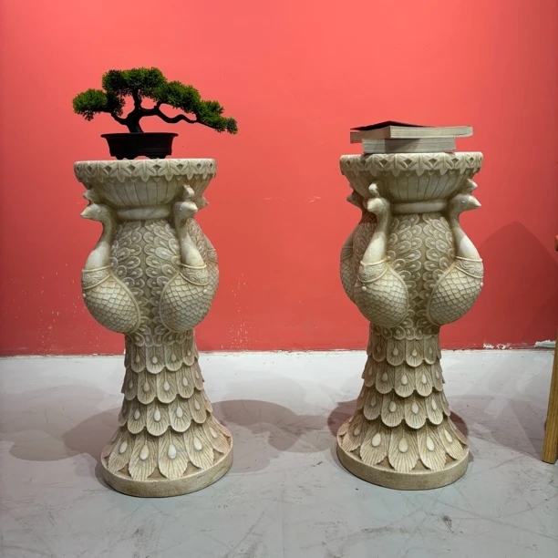 石头摆件，花架一对包邮