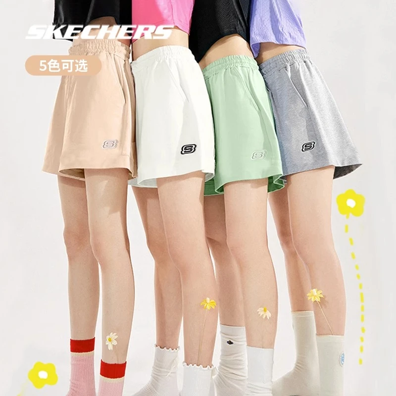 skechers斯凯奇运动短裤女五分裤夏户外跑步休闲百搭宽松轻薄短裤