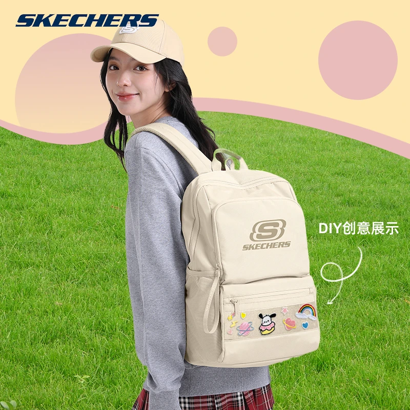 Skechers斯凯奇双肩包学生男女通勤电脑包旅行运动背包多隔层书包
