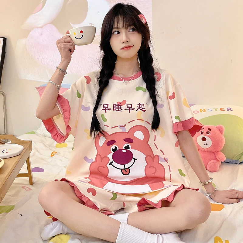 睡衣女童夏季大童纯棉薄款短袖2025新款儿童女孩12-15家居服夏天