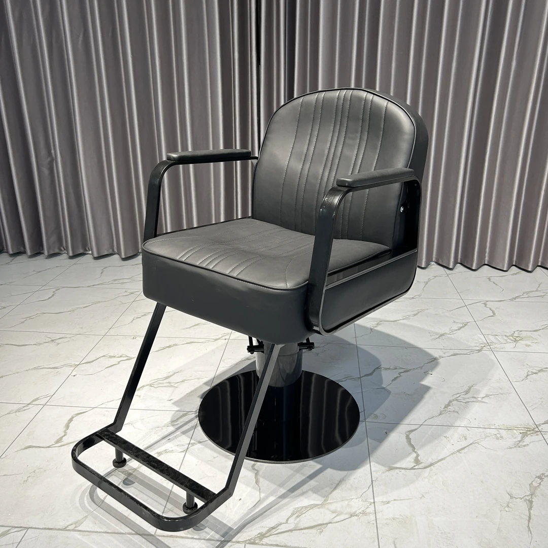 广东佛山正品黑武士网红理发店椅子可放到剪发凳子发廊专用烫染剪