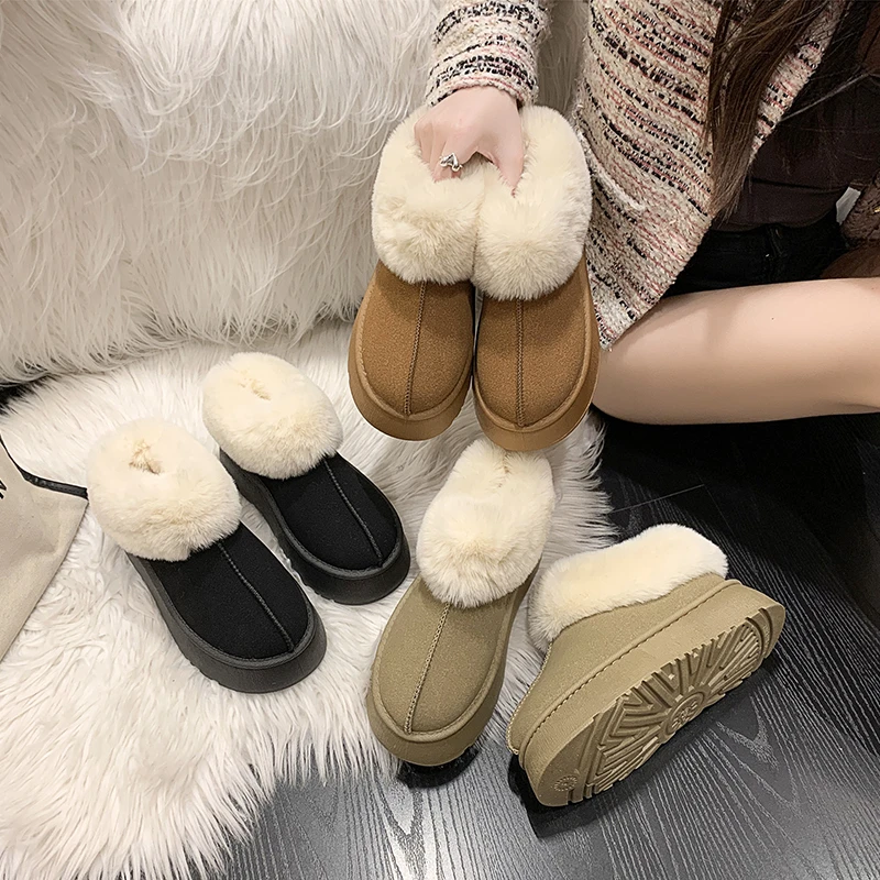 【暖冬必备】低帮时尚经典雪地靴女冬季新款加绒短筒棉鞋百搭厚底