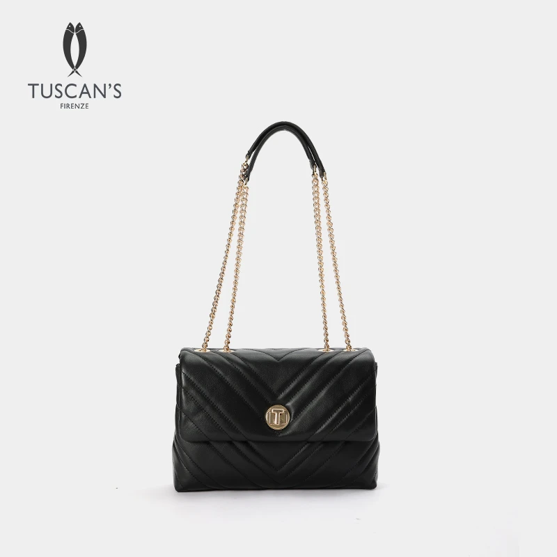 利群TUSCAN'S新款经典链条包两只羊真皮女士斜挎女包大