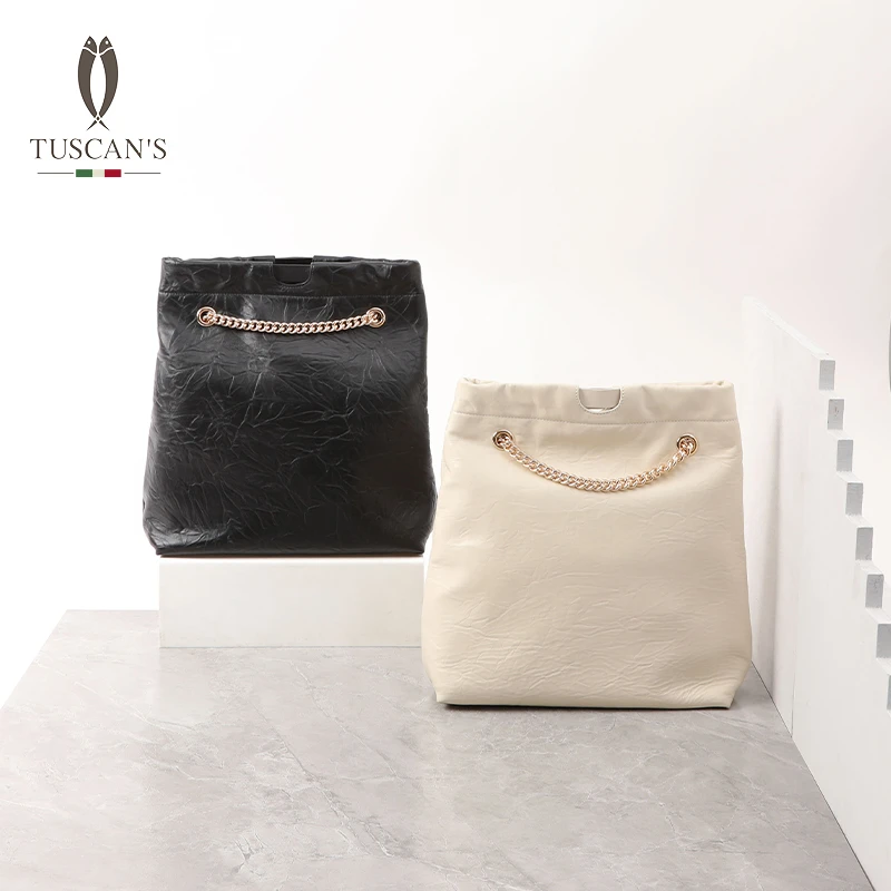 TUSCAN'S时尚气质休闲手拎包简约百搭款女士单肩手提包TS时代双鱼