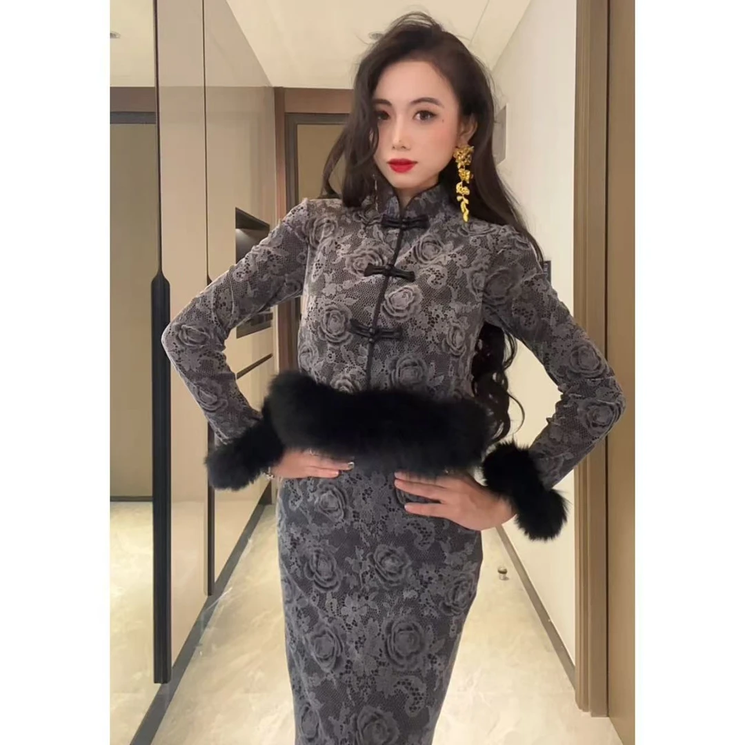 原创自制【Nana的搭配】复古金色花朵耳环长款满地繁花耳钉高级