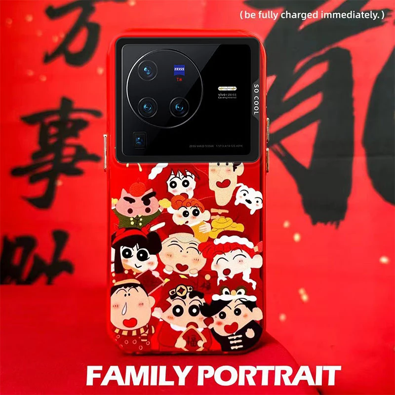 小新全家福VIVOX80手机壳VIVOX80PRO防摔磨砂新彩银潮ins