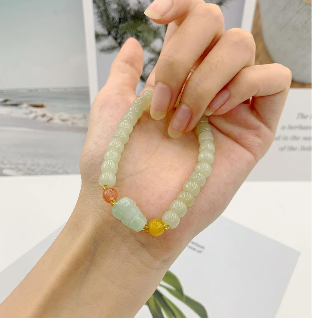 【福禄双全】和田玉貔貅手链天然水晶个性女款手串