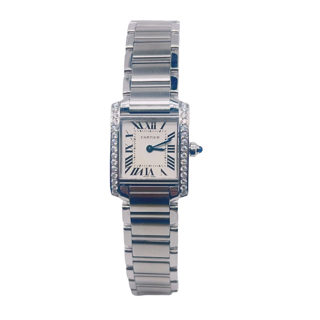 95新 Cartier/卡地亚 66028/B法国坦克/女士石英表/20*25盘/后钻