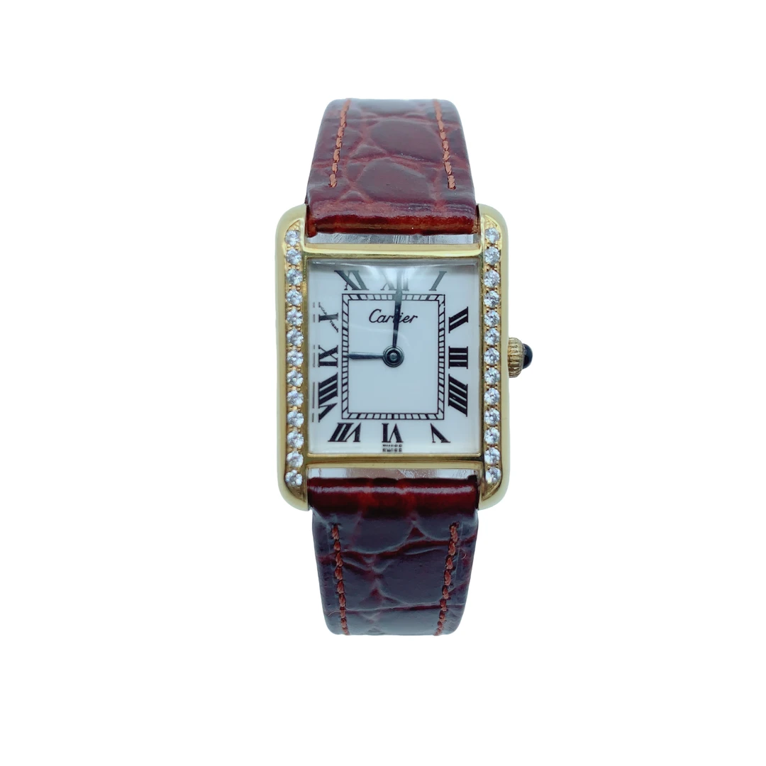 95新 Cartier/卡地亚 70345/女士手动机械/21*27盘/带扣后配/后钻