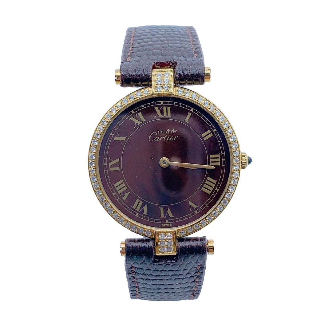 95新 Cartier/卡地亚 51008/A女士石英表/30盘/表带扣后配/后镶钻