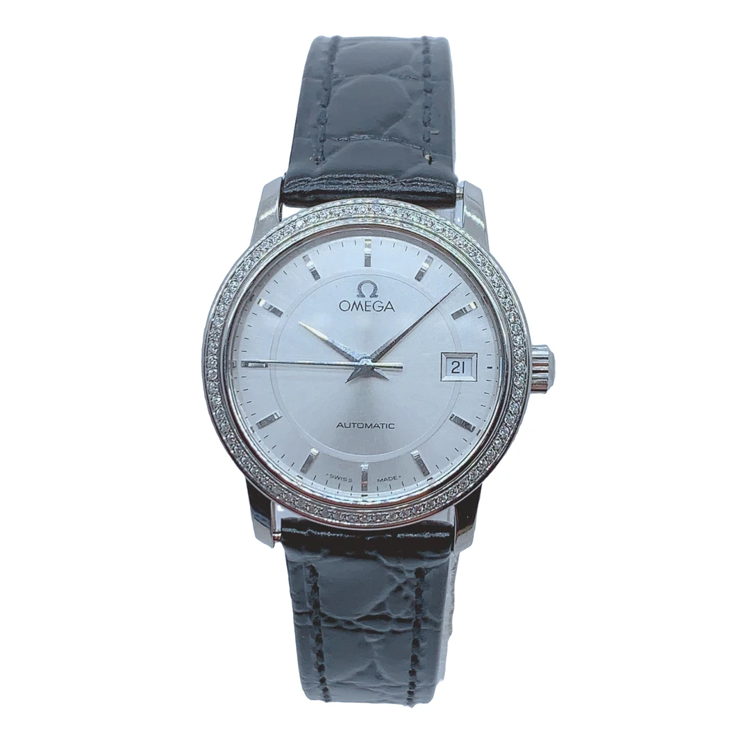 95新 Omega/欧米茄 07825/B女士自动机械腕表/27盘/带扣后配/后钻