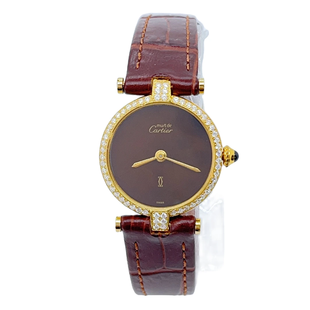 95新 Cartier/卡地亚 03365小饼/24盘/女士石英腕表/表扣钻后配