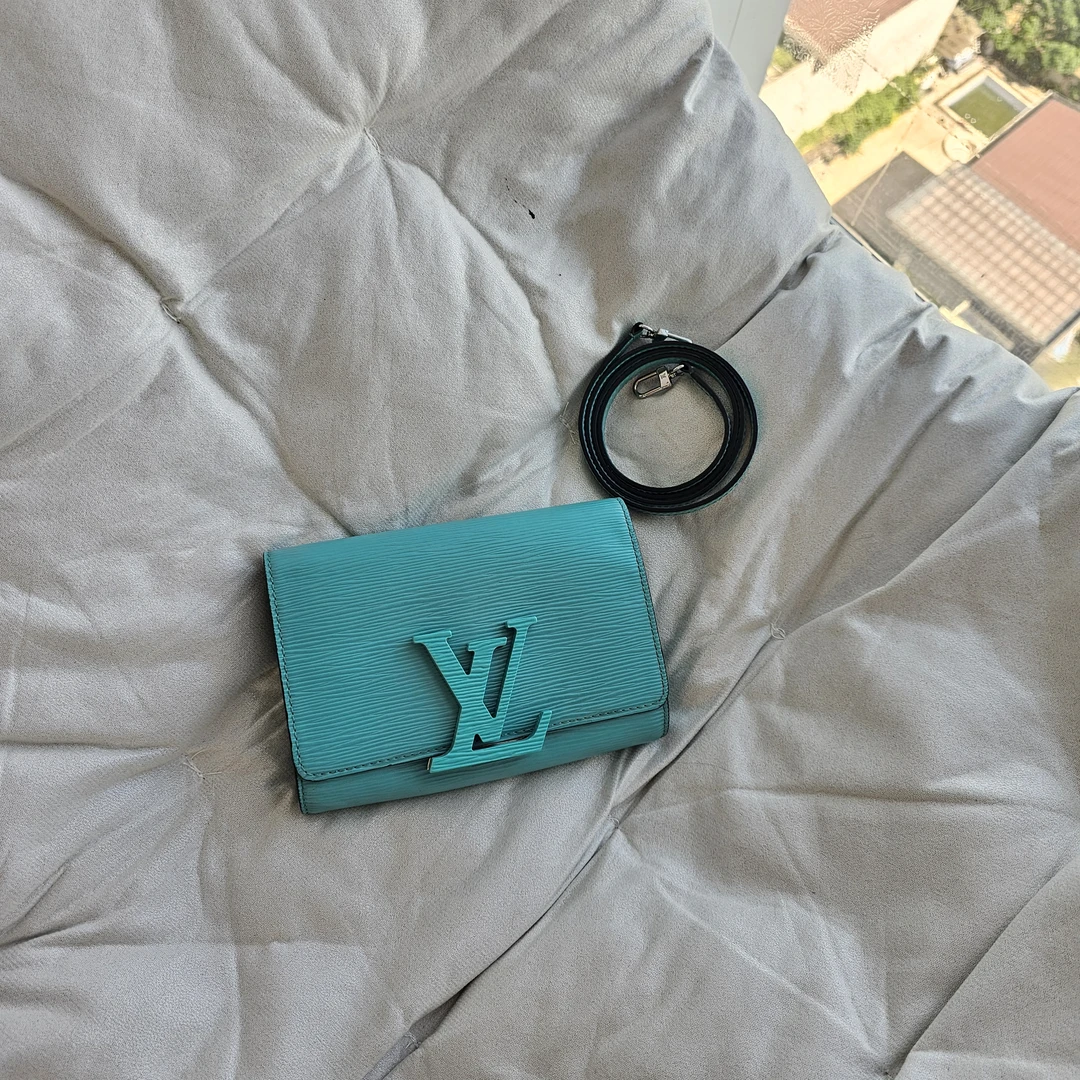 95新 LouisVuitton/路易威登 802916 LV薄荷蓝水波纹单肩包