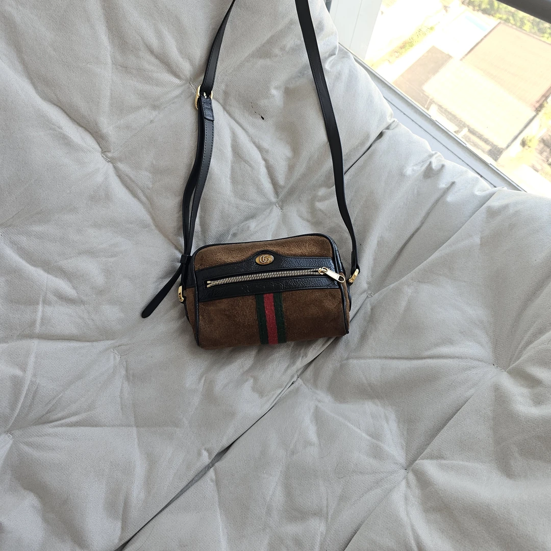 95新 GUCCI/古驰 805415 古驰棕色相机单肩包