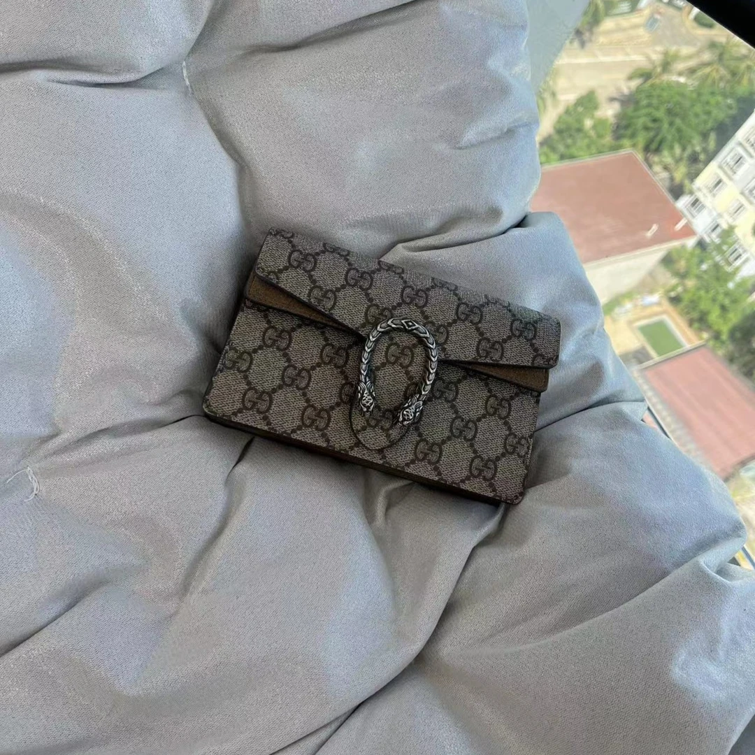 95新 GUCCI/古驰 802756  古驰老花迷你酒神时尚棕色奢侈品