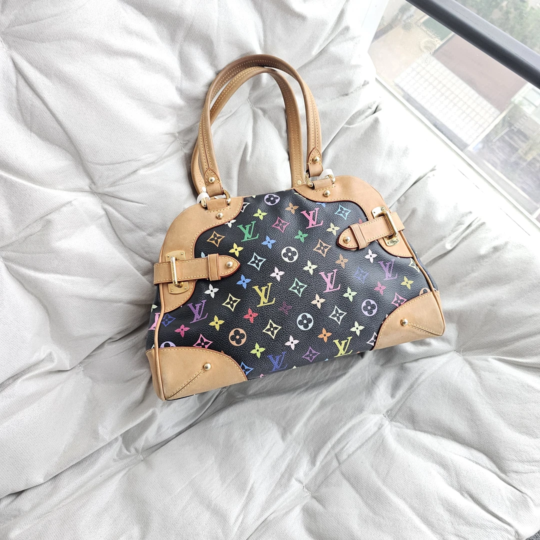 95新 LouisVuitton/路易威登 802531 LV黑三彩手提包