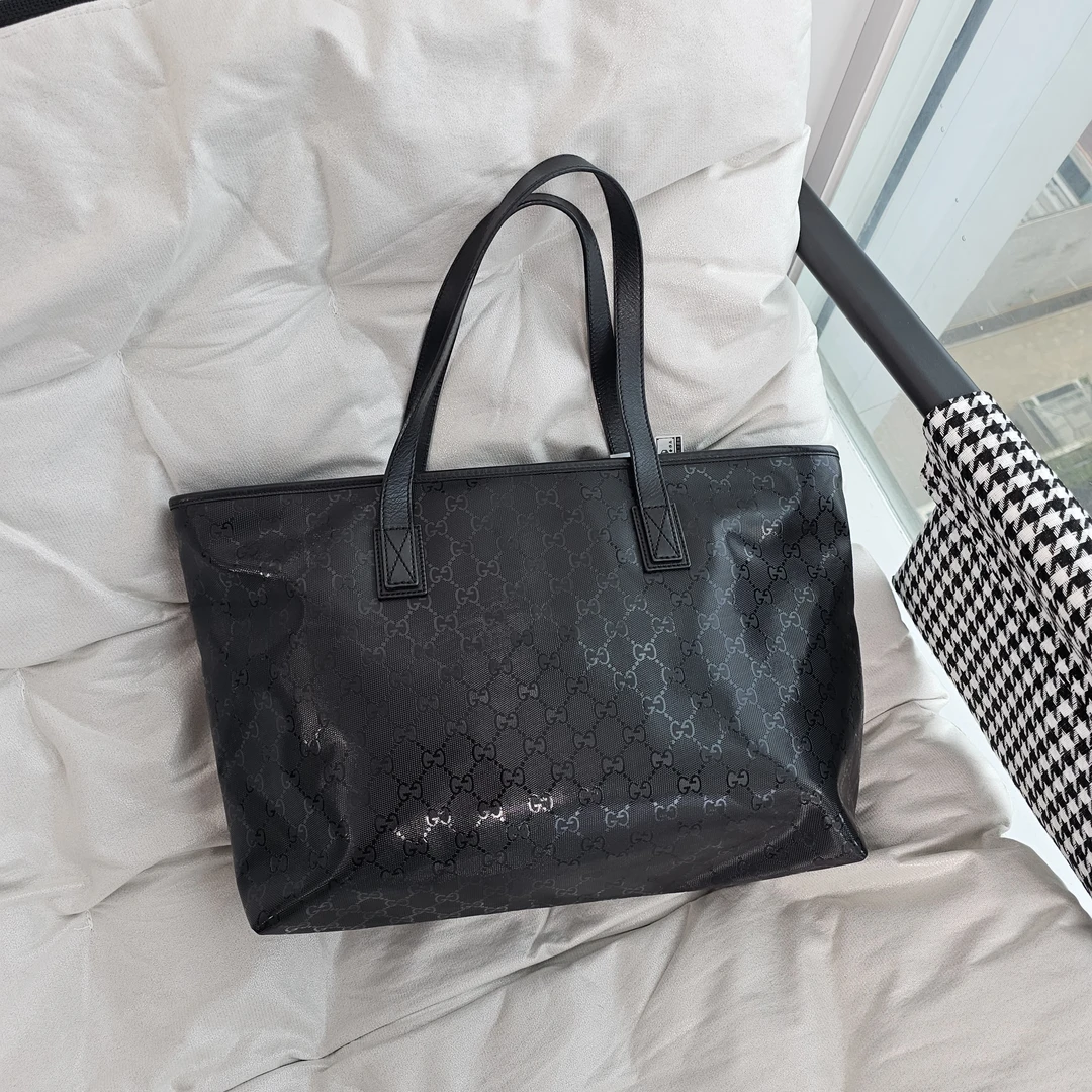 95新 GUCCI/古驰 801123 古驰黑老花托特手提包